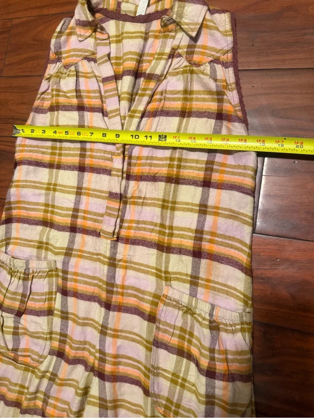 Free People Plaid Sleeveless oversized Jumpsuit in Cream, Pink & Tan - Picture 5 of 13